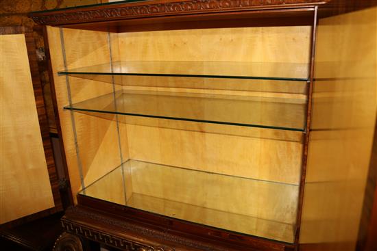 A walnut and gilt cocktail cabinet on stand W.100cm